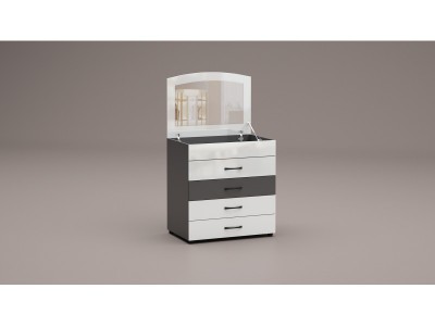 Κονσόλα με καθρέφτη Apolo 1 (ανθρακίτη στιλπνό /λευκό στιλπνό)